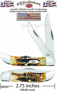 W.R. Case & Son's Cutlery CA65321 Case XX™ Case XX™ 6.5 BoneStag Handle Pocket Hunter Stainless Pocket Knife W.R. Case & Son's Cutlery CA65321 Case XX™ Case XX™ 6.5 BoneStag Handle Pocket Hunter Stainless Pocket Knife