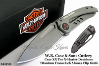 W.R. Case & Sons Cutlery CA52163 Case XX-Tec X-Harley Davidson Titanium Framelock Money Clip Knife W.R. Case & Sons Cutlery CA52163 Case XX-Tec X-Harley Davidson Titanium Framelock Money Clip Knife