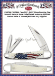 W.R. Case & Son's Cutlery CA10844 Case 2025 SHOT Show Bursting Flag Smooth Natural Bone Embellished Seahorse Whittler Pocket Knife 