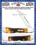 W.R. Case & Sons Cutlery CA51392 Case XX Copperlock Jig Burnt Amber Bone Handle Carbon Steel Pocket Knife