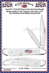 W.R. Case & Sons Cutlery CA14105 Case XX� Peanut Stars & Stripes Rough White Handle 2-7/8" Closed 2-1/8" Clip 1-1/2" Pen Stainless Steel Blades Pocket Knife