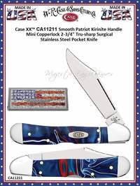 W.R. Case & Sons Cutlery CA11211 Case XX� Smooth Patriot Kirinite Handle Mini Copperlock 2-3/4" Tru-sharp Surgical Stainless Steel Pocket Knife