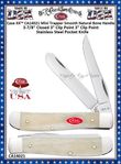 W.R. Case & Sons Cutlery CA14021 Case XX� Mini Trapper Smooth Natural Bone Handle 3-1/2" Closed 2-3/4" Clip 2-3/4" Spey Blade Stainless Steel Pocket Knife