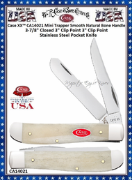 W.R. Case & Sons Cutlery CA14021 Case XX™ Mini Trapper Smooth Natural Bone Handle 3-1/2" Closed 2-3/4" Clip 2-3/4" Spey Blade Stainless Steel Pocket Knife W.R. Case & Sons Cutlery CA14021 Case XX™ Mini Trapper Smooth Natural Bone Handle 3-1/2" Closed 2-3/4" Clip 2-3/4" Spey Blade Stainless Steel Pocket Knife