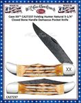 W.R. Case & Sons Cutlery CA27237 Case XX Folding Hunter Jigged Burnt Bone Handle 5-1/4" Closed Damascus Pocket Knife 