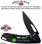 W.R. Case & Sons Cutlery CA15769 Case XX� TecX Dlradmin John Deere 2.7" 440 Stainless Steel Black Coat Blade, Stainless Steel w/Black Hard Coat Dinero
