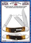 W.R. Case & Sons Cutlery CA51393 Case XX Sowbelly Jig Burnt Amber Bone Handle Carbon Steel Pocket Knife