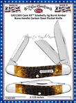 W.R. Case & Sons Cutlery CA51393 Case XX� Sowbelly Jig Burnt Amber Bone Handle Carbon Steel Pocket Knife