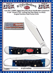 W.R. Case & Son's Cutlery CA6891 Case XX� Jigged Navy Blue Bone Handle Mini Copperlock 3-5/8" Closed 2 3/4" Locking Clip Plain Blade Tru-Sharp Surgical Stainless Steel Pocket Knife