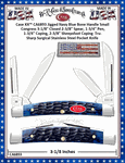 W.R. Case & Son's Cutlery CA6893 Case XX� Jigged Navy Blue Bone Handle Small Congress 3-1/8" Closed 2-3/8" Spear, 1-3/4" Pen, 1-3/4" Coping, 2-3/8" Sheepsfoot Coping Tru-Sharp Surgical Stainless Steel Pocket Knife