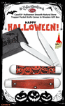 W.R. Case & Sons Cutlery CA10614 Case XX� Jack-O-Lanterns Orange Bone Trapper 4-1/8" Closed 3 1/4" Clip, 3 1/4" Spey Spey Plain Blades Tru-Sharp Surgical Stainless Steel Pocket Knife 