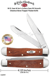 W.R. Case & Son's Cutlery CA28707 Case XX Smooth Chestnut Bone Trapper Pocket Knife 