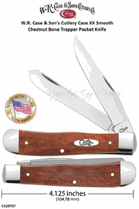 W.R. Case & Son's Cutlery CA28707 Case XX Smooth Chestnut Bone Trapper Pocket Knife 