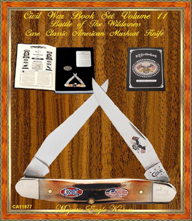 W.R. Case & Son's Cutlery CA11877 Burnt Stag Battle of Wilderness Muskrat Knife W.R. Case & Son's Cutlery CA11877 Burnt Stag Battle of Wilderness Muskrat Knife