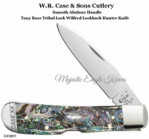 W.R. Case & Son's Cutlery CA12011 Case/Bose Collaboration Tribal Lock Wilfred Lock back iridescent Abalone Hunter Knife W.R. Case & Son's Cutlery CA12011 Case/Bose Collaboration Tribal Lock Wilfred Lock back iridescent Abalone Hunter Knife
