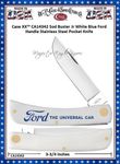 W.R. Case & Sons Cutlery CA14342 Case XX™ Sod Buster Jr White Blue Ford Handle Stainless Steel Pocket Knife W.R. Case & Sons Cutlery CA14342 Case XX™ Sod Buster Jr White Blue Ford Handle Stainless Steel Pocket Knife