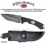 W.R. Case & Sons Cutlery CA52239 Case XX� Harley Davidson Tec X Fixed Blade Bowie Knife 8-1/4" Overall 4-1/4" Stainless Steel Tanto Plain Blade w/fuller Ginuine Black Leather Sheath