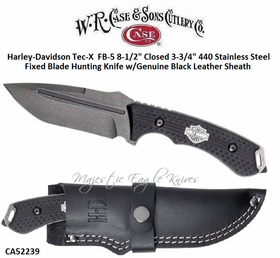 W.R. Case & Sons Cutlery CA52239 Case XX™ Harley Davidson Tec X Fixed Blade Bowie Knife 8-1/4" Overall 4-1/4" Stainless Steel Tanto Plain Blade w/fuller Ginuine Black Leather Sheath W.R. Case & Sons Cutlery CA52239 Case XX™ Harley Davidson Tec X Fixed Blade Bowie Knife 8-1/4" Overall 4-1/4" Stainless Steel Tanto Plain Blade w/fuller Ginuine Black Leather Sheath