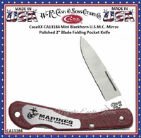 W.R. Case & Son's Cutlery CA13184 Case Marines Red Synthetic Handle Mini Blackhorn Lockback Pocket Knife W.R. Case & Son's Cutlery CA13184 Case Marines Red Synthetic Handle Mini Blackhorn Lockback Pocket Knife
