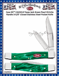 W.R. Case & Sons Cutlery CA24413 Case XX� Texas Jack Green Pearl Kirinite 3-5/8" Closed  Stainless Steel Pocket Knife