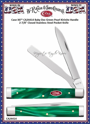W.R. Case & Sons Cutlery CA24414 Case XX™ Baby Doc Green Pearl Kirinite Handle 2-7/8" Closed Stainless Steel Pocket Knife W.R. Case & Sons Cutlery CA24414 Case XX™ Baby Doc Green Pearl Kirinite Handle 2-7/8" Closed Stainless Steel Pocket Knife