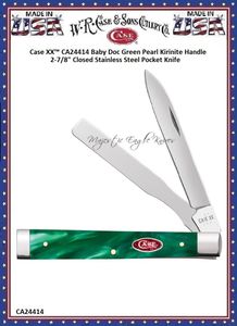 W.R. Case & Sons Cutlery CA24414 Case XX Baby Doc Green Pearl Kirinite Handle 2-7/8" Closed Stainless Steel Pocket Knife