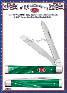 W.R. Case & Sons Cutlery CA24414 Case XX� Baby Doc Green Pearl Kirinite Handle 2-7/8" Closed Stainless Steel Pocket Knife