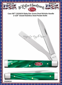 W.R. Case & Sons Cutlery CA24414 Case XX� Baby Doc Green Pearl Kirinite Handle 2-7/8" Closed Stainless Steel Pocket Knife