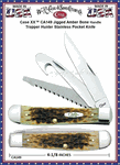 W.R. Case & Son's Cutlery CA149 Case XX� Jigged Amber Bone Handle Trapper Hunter Stainless Pocket Knife    