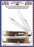 W.R. Case & Son's Cutlery CA163 Case XX� Amber Bone Handle Trapper Chrome Vanadium Pocket Knife 