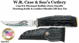 W.R. Case & Son's Cutlery CA17917 CaseXX Pheasant 7 Inches Overall Buffalo Horn Handle Genuine Black Leather Sheath Gift Box/Tin