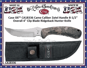 W.R. Case & Sons Cutlery CA18336 Case XX� Camo Caliber Zytel Handle 8-1/2" Overall 4" Clip Blade Ridgeback Hunter Knife