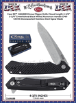 W.R. Case & Sons Cutlery CA64688 Case XX� Kinzua Flipper Knife Closed Length 4-3/4" 3-3/8" Embellished Black Milled Aluminum Handle CPM-S35VN Stonewashed Stainless Steel Spear Blade