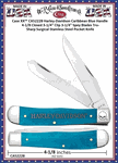 W.R. Case & Sons Cutlery CA52228 Case XX� Harley-Davidson Caribbean Blue Bone Handle 4-1/8 Closed 3-1/4" Clip 3-1/4" Spey Blades Tru-Sharp Surgical Stainless Steel Pocket Knife 