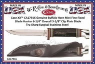 W.R. Case & Son's Cutlery CA17916 Case XX 6-1/4" Buffalo Horn Clip Blade Hunter Knife W.R. Case & Son's Cutlery CA17916 Case XX 6-1/4" Buffalo Horn Clip Blade Hunter Knife