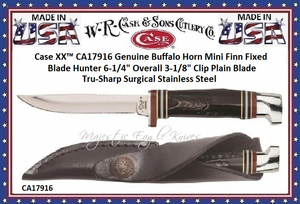 W.R. Case & Son's Cutlery CA17916 Case XX 6-1/4" Buffalo Horn Clip Blade Hunter Knife
