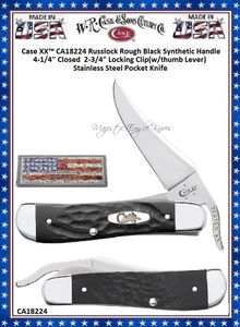 W.R. Case & Son.'s Cutlery CA18224 Case XX� Black Jigged Synthetic Bone Handle RussLock 4.25" Closed Pocket Knife