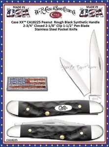 W.R. Case & Son.'s Cutlery CA18225 Case XX� Black Jigged Synthetic Bone Handle Peanut 2-7/8" Closed Pocket Knife