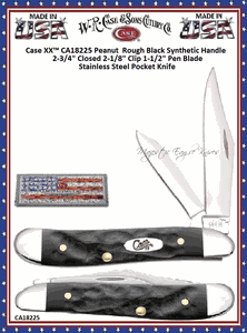 W.R. Case & Son.'s Cutlery CA18225 Case XX� Black Jigged Synthetic Bone Handle Peanut 2-7/8" Closed Pocket Knife