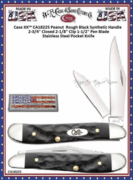 W.R. Case & Son.'s Cutlery CA18225 Case XX™ Black Jigged Synthetic Bone Handle Peanut 2-7/8" Closed Pocket Knife W.R. Case & Son.'s Cutlery CA18225 Case XX™ Black Jigged Synthetic Bone Handle Peanut 2-7/8" Closed Pocket Knife