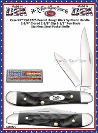 W.R. Case & Son.'s Cutlery CA18225 Case XX� Black Jigged Synthetic Bone Handle Peanut 2-7/8" Closed Pocket Knife