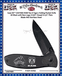 W.R. Case & Sons Cutlery CA37483 Case XX� RAM Tec-X Tags-L Folding Pocket Knife All Black with Ram Logo 3-3/4" Closed 3-1/2" Plain Blade 440 Stainless Steel