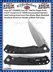 W.R. Case & Sons Cutlery CA25893  Case XX� Marilla Flipper Knife, 4-3/4" Closed 3-1/2" S35VN Stonewashed Stainless Steel Locking Drop Point Plain Blade, Black Marbled Carbon Fiber and Black anodized Aluminum Handle w/Black G10 Inlays