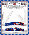 W.R. Case & Sons Cutlery CA11224 Case XX� Patriot Kirinite Small Congress 3-1/8" Closed 2-3/8" Spear, 1-3/4" Pen, 1-3/4" Coping, 2-3/8" Sheepfoot Coping PLain Blades Tru-Sharp Surgical Stainless Steel Pocket Knife