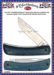 W.R. Case & Sons Cutlery CA10808 Case XX Sod Buster Jr Blue Denim Micarta and White G10 Laminate Handle 3-3/4" Closed S35VN Stainless Steel Pocket 