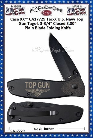 W.R. Case & Sons Cutlery CA17729 Case XX� Tec-X U.S. Navy Top Gun Tags-L 3-3/4" Closed 3.00" Plain Blade Folding Knife