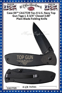 W.R. Case & Sons Cutlery CA17729 Case XX™ Tec-X U.S. Navy Top Gun Tags-L 3-3/4" Closed 3.00" Plain Blade Folding Knife W.R. Case & Sons Cutlery CA17729 Case XX™ Tec-X U.S. Navy Top Gun Tags-L 3-3/4" Closed 3.00" Plain Blade Folding Knife