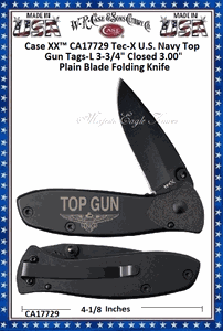 W.R. Case & Sons Cutlery CA17729 Case XX� Tec-X U.S. Navy Top Gun Tags-L 3-3/4" Closed 3.00" Plain Blade Folding Knife
