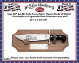W.R. Case & Sons Cutlery CA-317 Case XX� Knife Presentation Plaque, Made of Walnut Wood w/Brass Engravable Plate & Hardware for Wall Hanging 16"L x 6-3/4"xW 