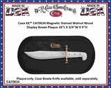 W.R. Case & Sons Cutlery CA70634 Case XX� Magnetic Stained Black Walnut Wood Bowie Display Plaque 18''L X 3/4''W X 9''H